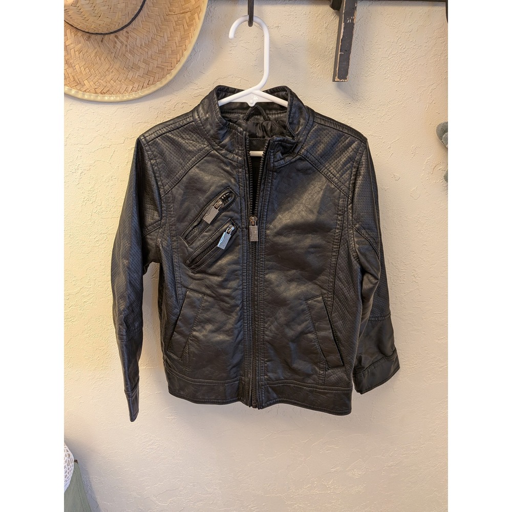 Kids Urban Republic Black Faux Leather Moto Jacket Size 5-6‎